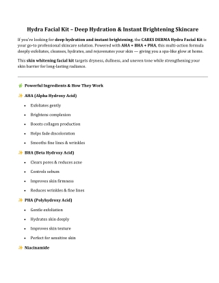 Hydra Facial Kit – Deep Hydration & Instant Brightening Skincare