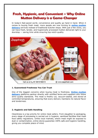 Fresh, Hygienic, and Convenient – Why Online Mutton Delivery is a Game-Changer