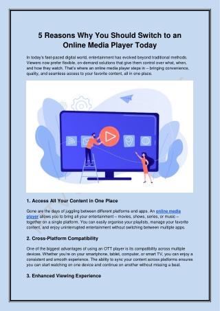 5 Reasons Why You Should Switch to an Online Media Player Today