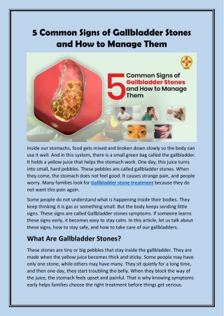 5 Common Signs of Gallbladder Stones and How to Manage Them