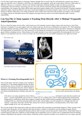 Can You Take Legal Action Against A Trucking Firm Directly After A Mishap? Faqs