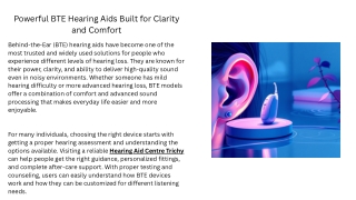 Powerful BTE Hearing Aids Built for Clarity and Comfort