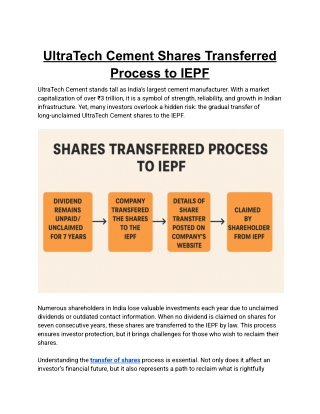 UltraTech Cement Shares Transferred Process to IEPF