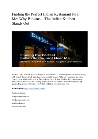 Finding the Perfect Indian Restaurant Near Me