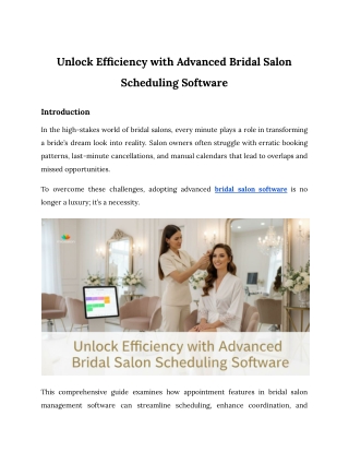 Unlock Efficiency with Advanced Bridal Salon Scheduling Software