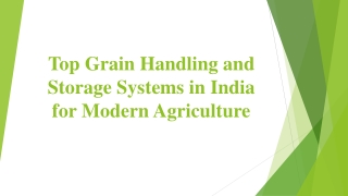 Top Grain Handling and Storage Systems in India for Modern Agriculture