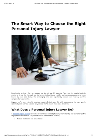 The Smart Way to Choose the Right Personal Injury Lawyer