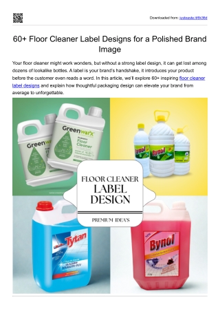 60  Floor Cleaner Label Designs for a Polished Brand Image Blog