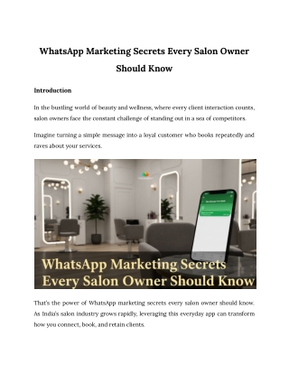 WhatsApp Marketing Secrets Every Salon Owner Should Know