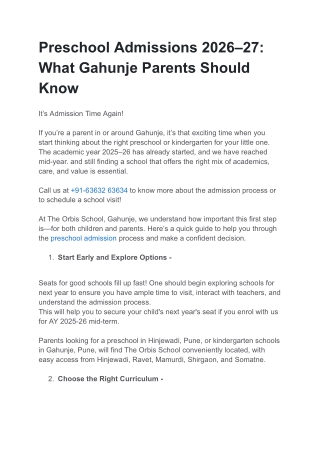 Preschool Admissions 2026–27_ What Gahunje Parents Should Know