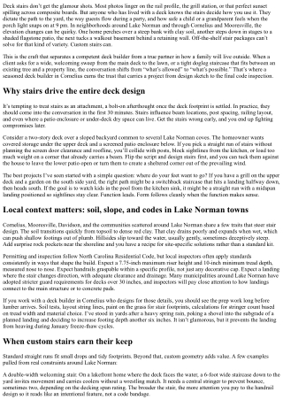 Cornelius Deck Builder: Custom Stairs for Unique Elevations