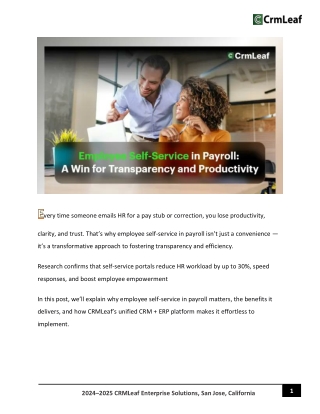 Employee Self‑Service in Payroll: A Win for Transparency and Productivity