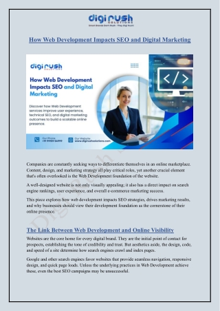 How Web Development Impacts SEO and Digital Marketing