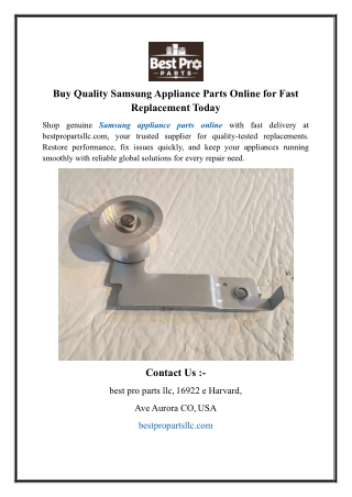 Buy Quality Samsung Appliance Parts Online for Fast Replacement Today