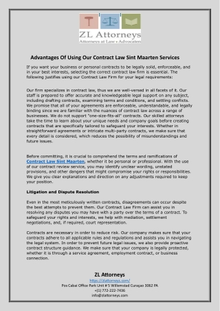 Advantages Of Using Our Contract Law Sint Maarten Services