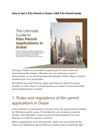How to Get a Film Permit in Dubai _ UAE Film Permit Guide