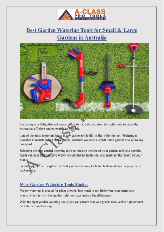 Best Garden Watering Tools for Small & Large Gardens in Australia