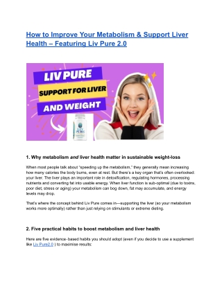 Liv Pure – The Natural Liver Detox & Fat-Burning Solution