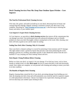 5- Deck Cleaning Services Near Me Keep Your Outdoor Space Pristine – Core Improve