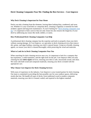 6- Deck Cleaning Companies Near Me Finding the Best Services – Core Improve