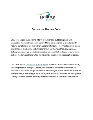 Decorative Planters Dubai