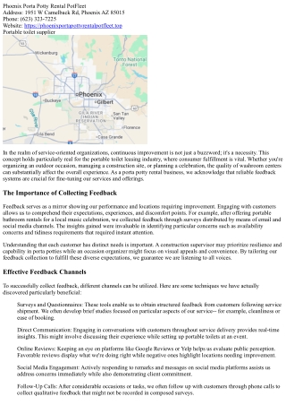 Utilizing Feedback To Continually Improve Our Solutions & Offerings!