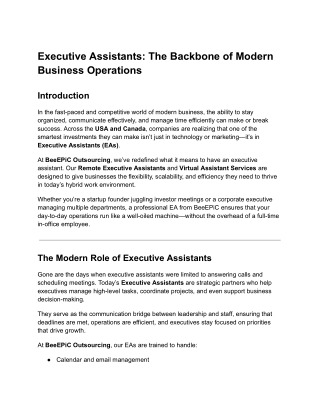 Executive Assistants_ The Backbone of Modern Business Operations