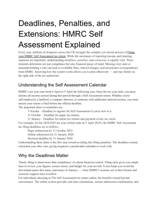 Deadlines, Penalties, and Extensions_ HMRC Self Assessment Explained
