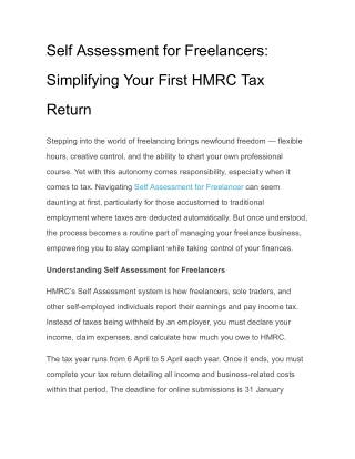 Self Assessment for Freelancers_ Simplifying Your First HMRC Tax Return