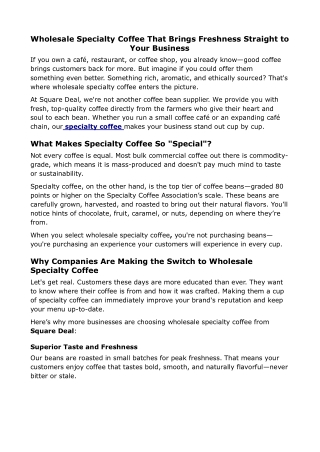 Wholesale Specialty Coffee That Brings Freshness Straight to Your Business (1)