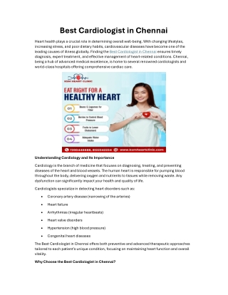 Best Cardiologist in Chennai