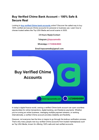 Buy Verified Chime Bank Account – 100% Safe & Secure Real (1)