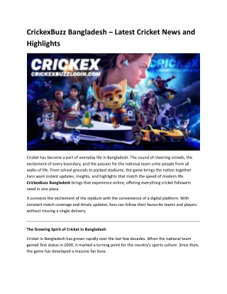 CrickexBuzz Bangladesh – Latest Cricket News and Highlights