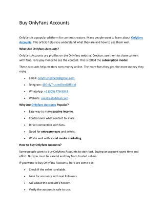 Buy OnlyFans Account