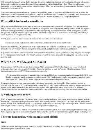 ARIA Landmarks and ADA Compliance: A Practical Guide