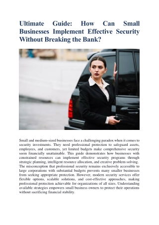 How Can Small Businesses Implement Effective Security Without Breaking the Bank?