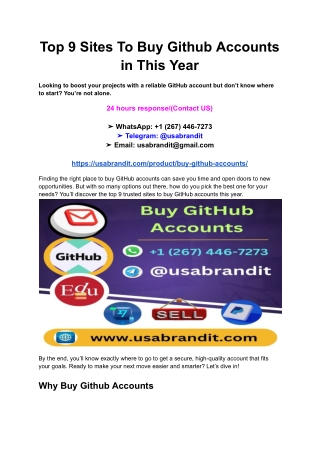 Top 9 Sites To Buy Github Accounts in This Year