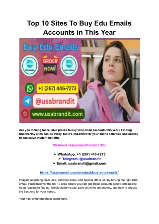 Top 10 Sites To Buy Edu Emails Accounts in This Year