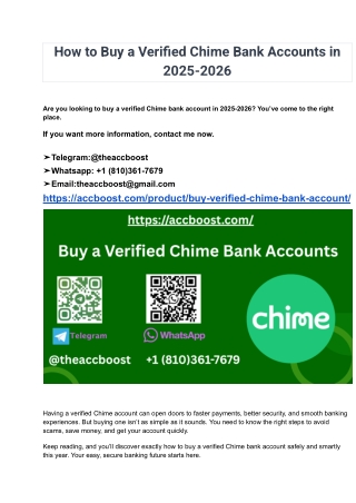 How to Buy a Verified Chime Bank Accounts in 2025-2026