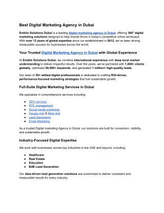 Best Digital Marketing Agency in Dubai