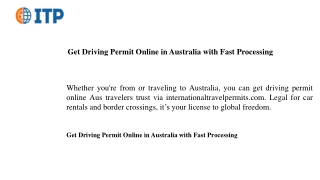 Get Driving Permit Online in Australia with Fast Processing