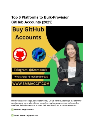 Top 6 Platforms to Bulk-Provision GitHub Accounts (2025)