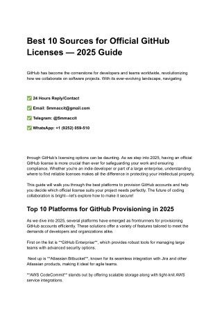 Best 10 Sources for Official GitHub Licenses — 2025 Guide