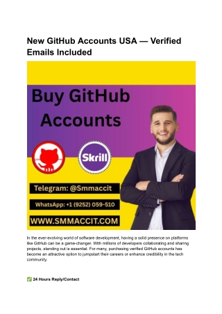 New GitHub Accounts USA — Verified Emails Included