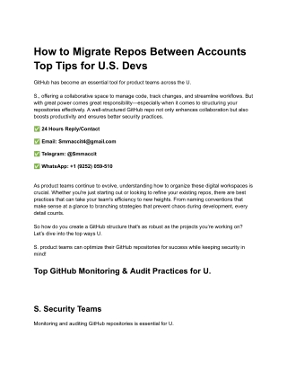 How to Migrate Repos Between Accounts Top Tips for U