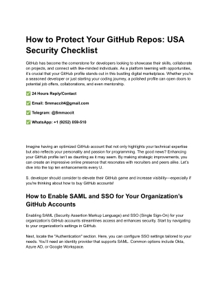 How to Protect Your GitHub Repos_ USA Security Checklist