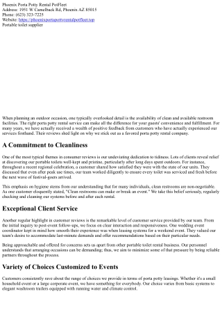 Client Reviews: Why People Love Our Porta Potty Rental Solutions!