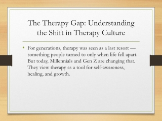 The Therapy Gap