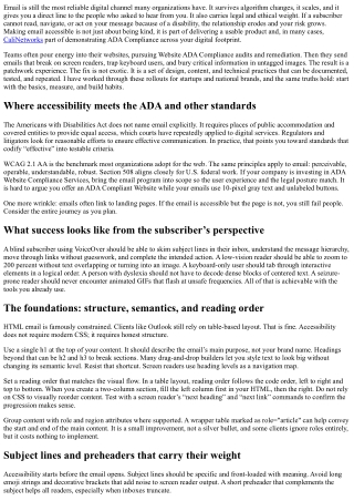 Accessible Email Marketing and ADA Compliance Considerations