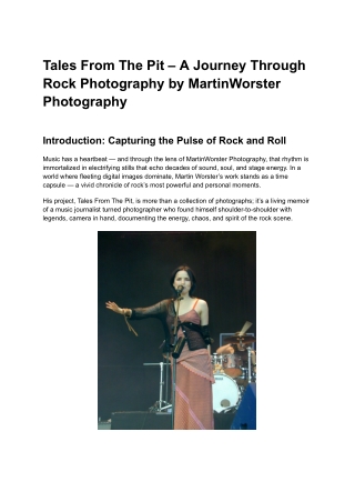 Tales From The Pit – A Journey Through Rock Photography by MartinWorster